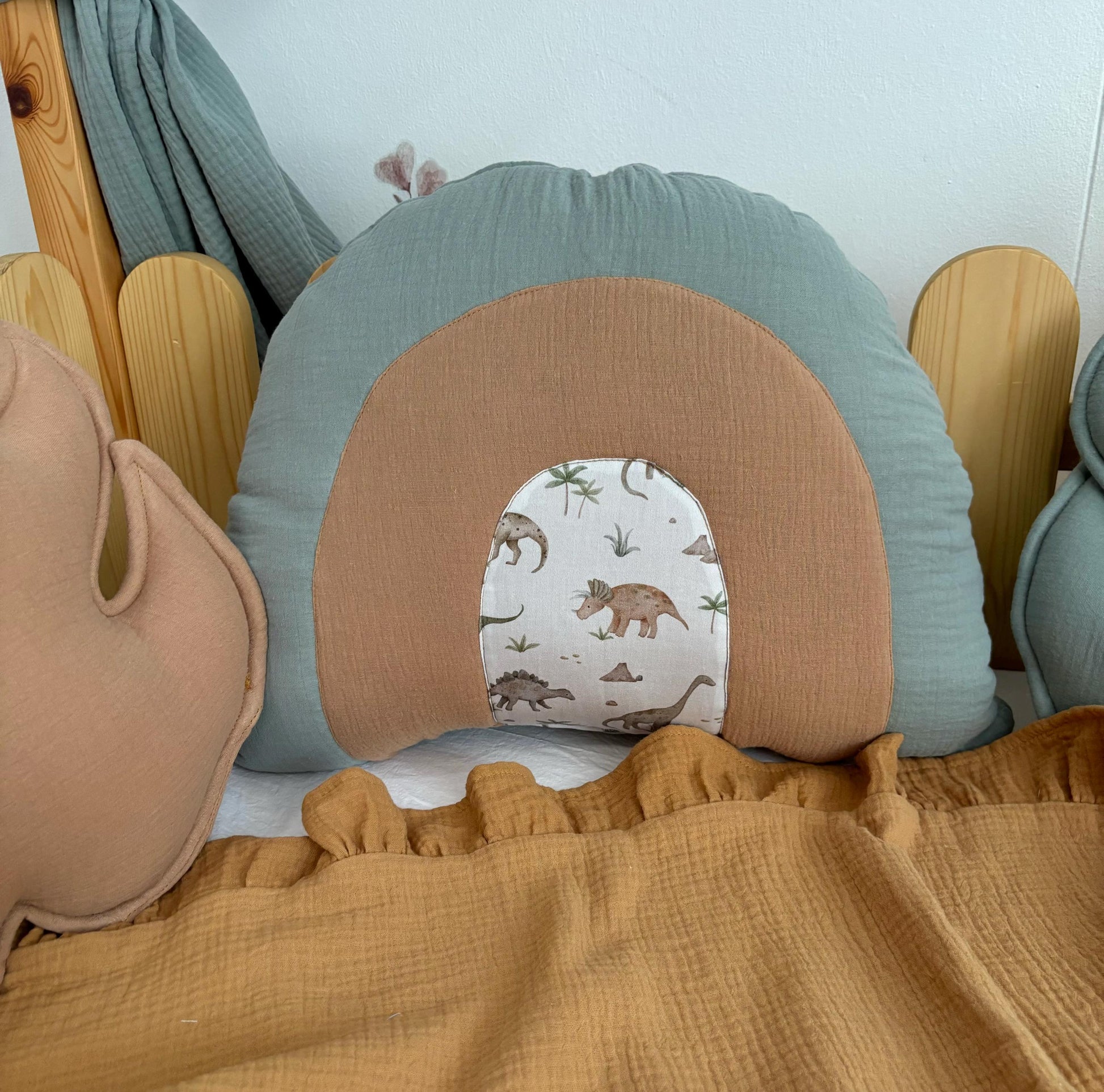 Kids Decorative Dino Pillow, Kids Room Decor Cushion Dinosaur