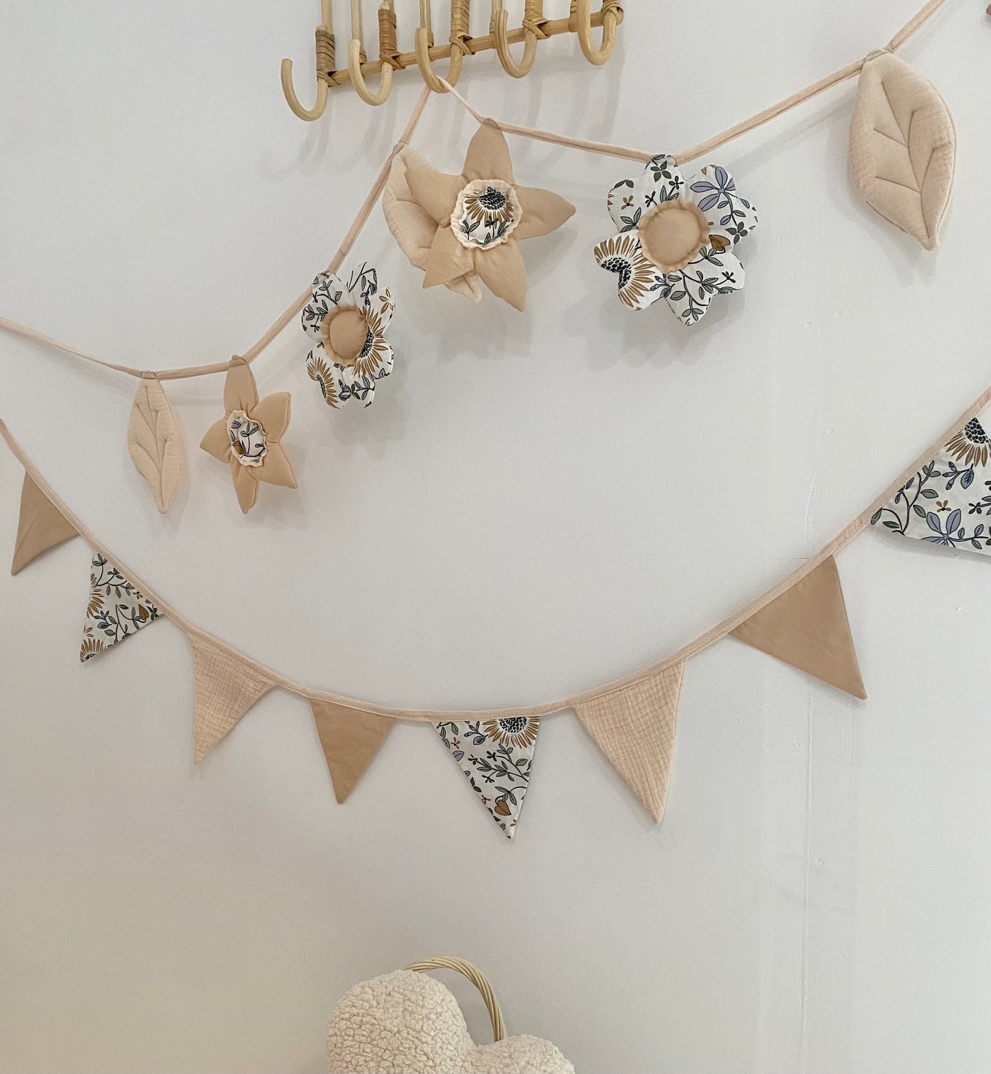 Boho cotton muslin garland | Kids garland flag