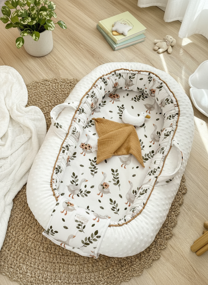 Handmade Baby Nest – Little Duck Cotton | Newborn Lounger for Crib