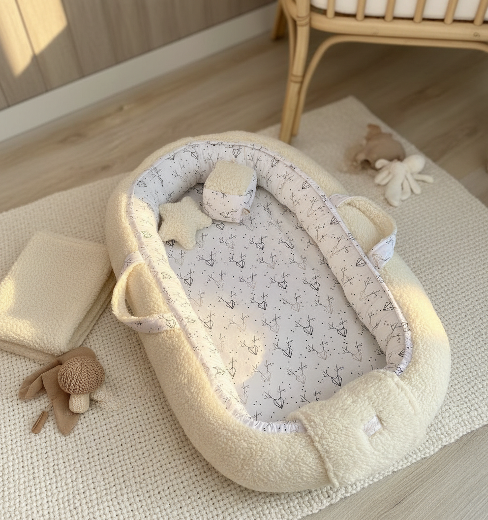 Handmade Baby Nest – Fluffy Cotton | Newborn Lounger for Crib