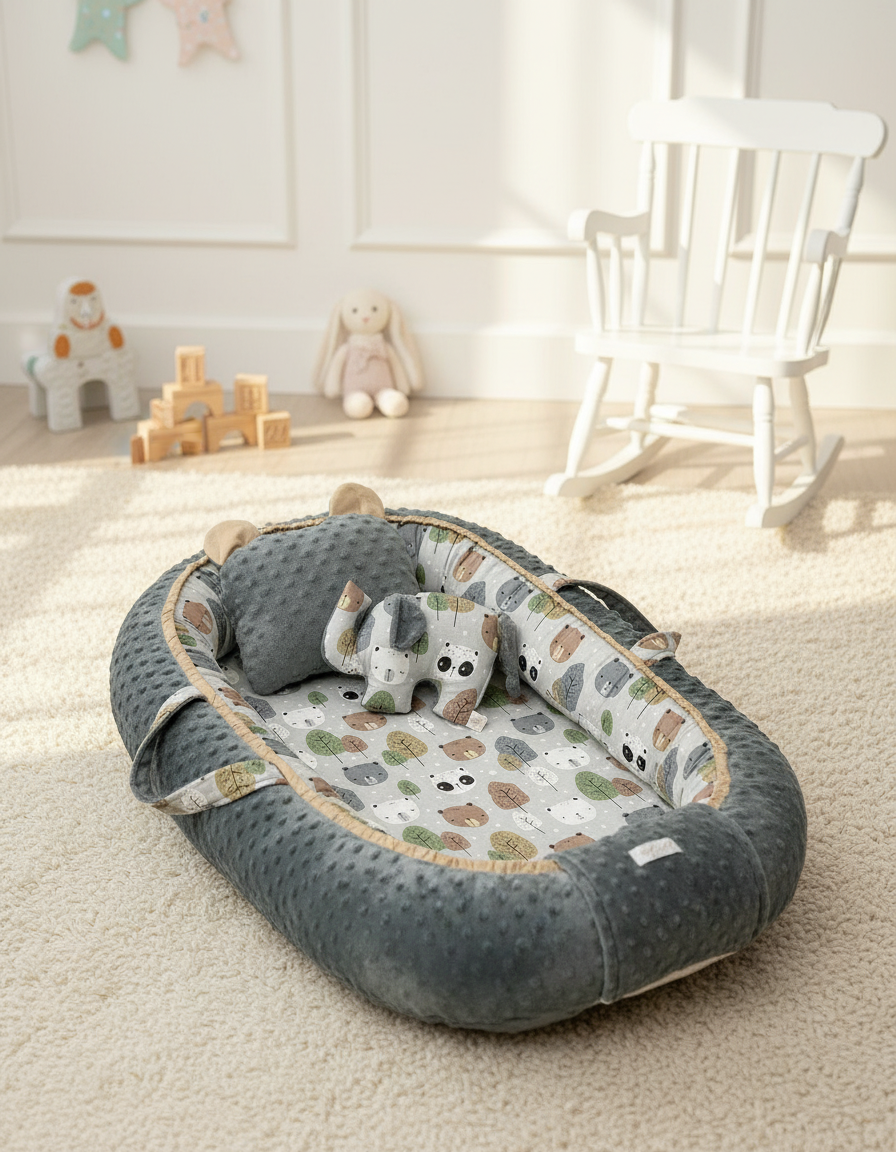 Handmade Baby Nest – Bear Buddies | Newborn Lounger for Crib