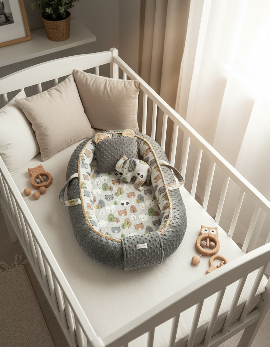 Handmade Baby Nest – Bear Buddies | Newborn Lounger for Crib