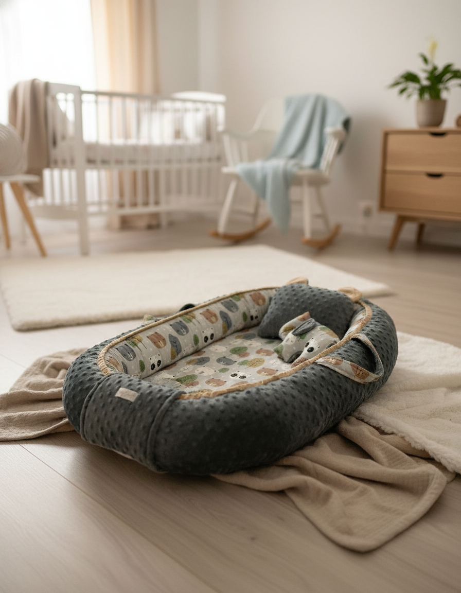 Handmade Baby Nest – Bear Buddies | Newborn Lounger for Crib