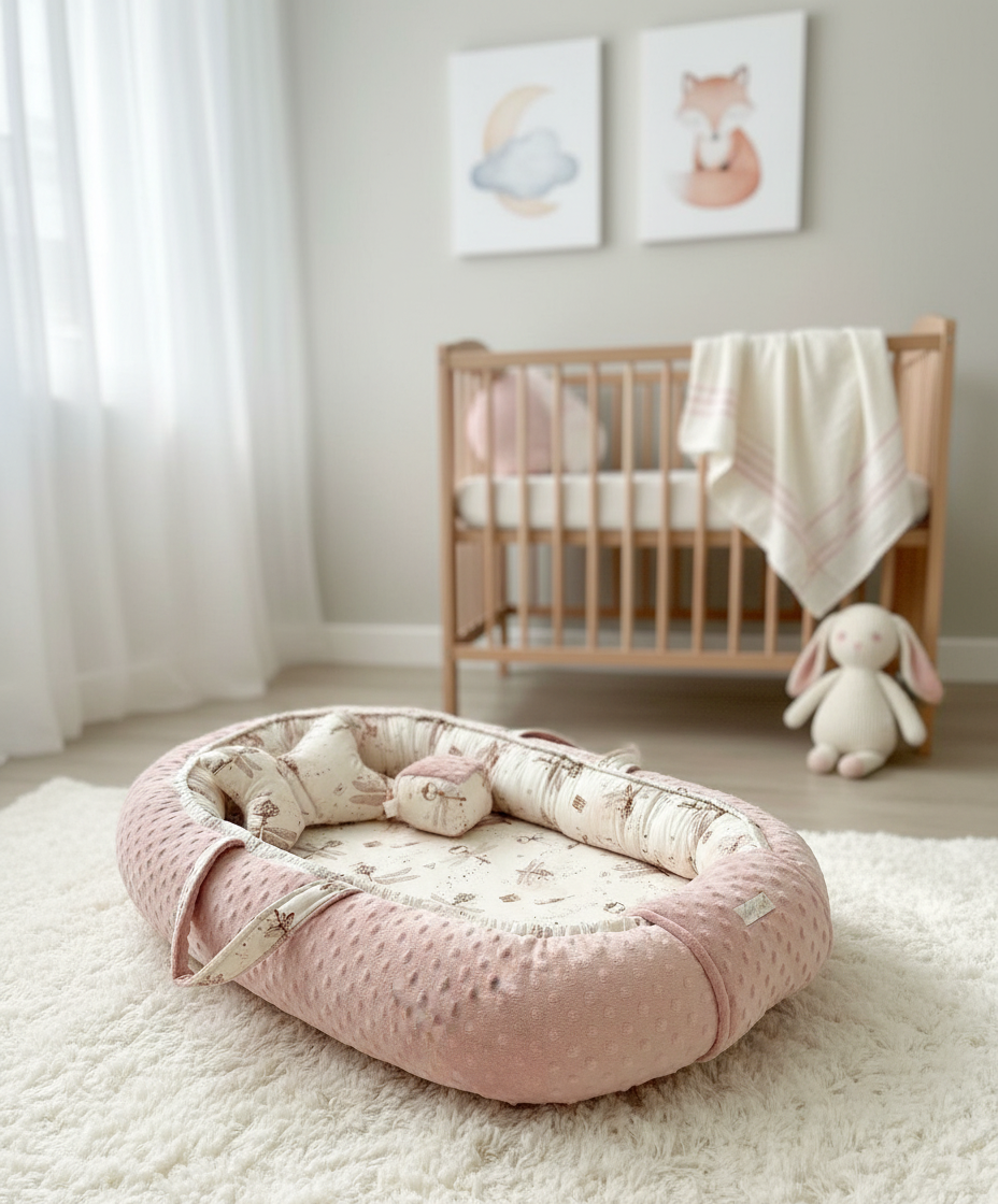 Handmade Baby Nest – Winged Keys | Newborn Lounger for Crib