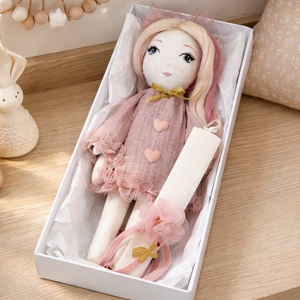 Handmade Kids Easter Candle with Doll – Girl Easter Gift