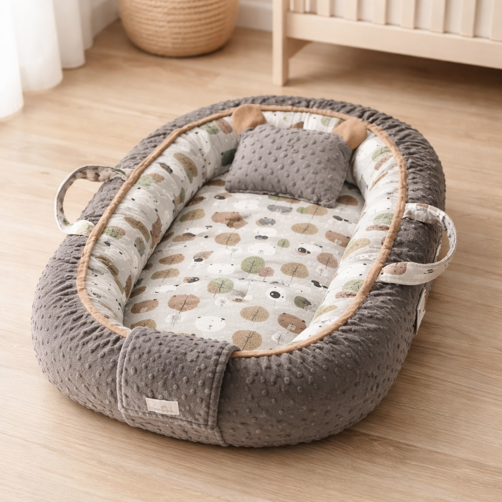 Handmade Baby Nest – Bear Buddies | Newborn Lounger for Crib