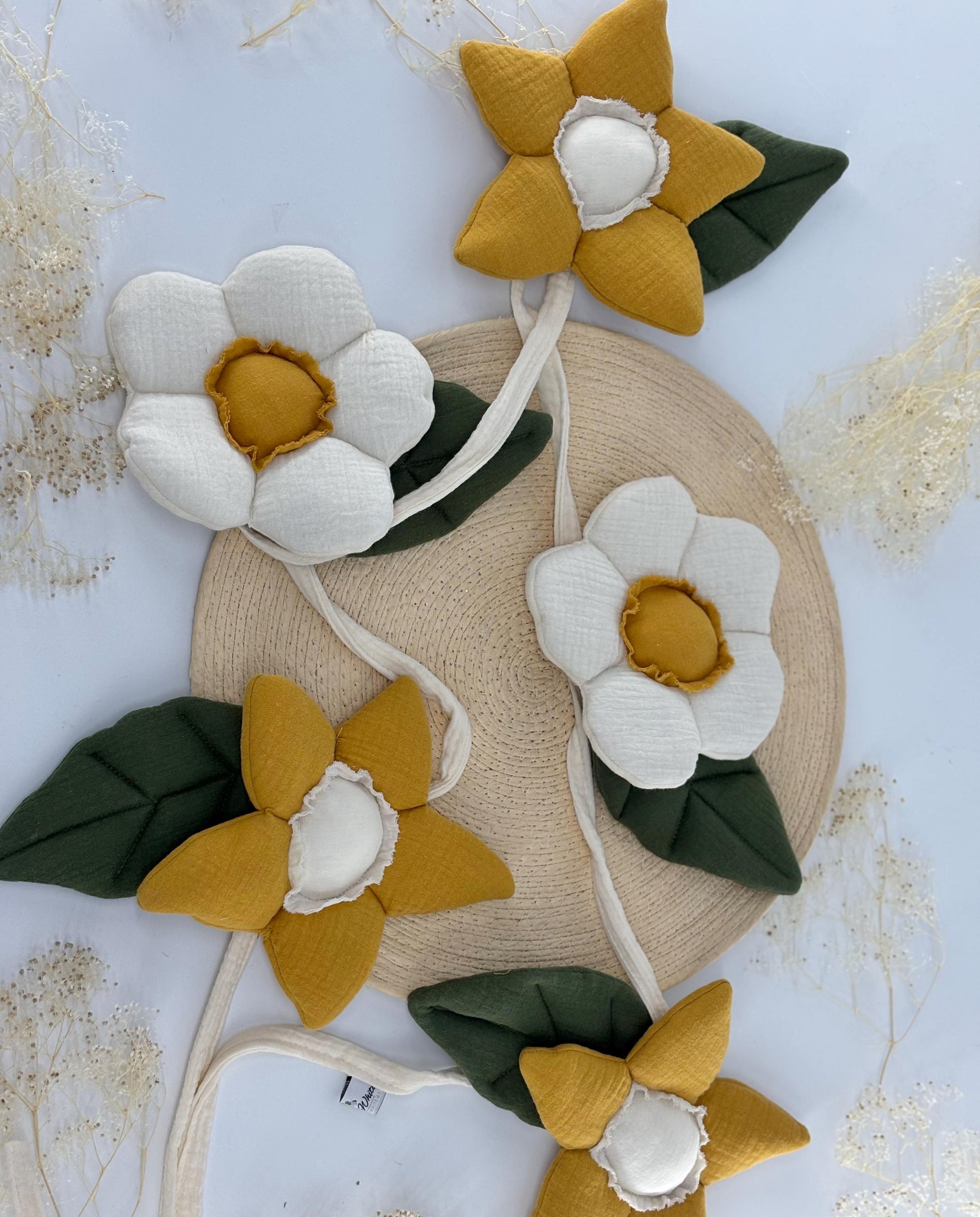 Boho cotton muslin garland | Nursery garland flowers