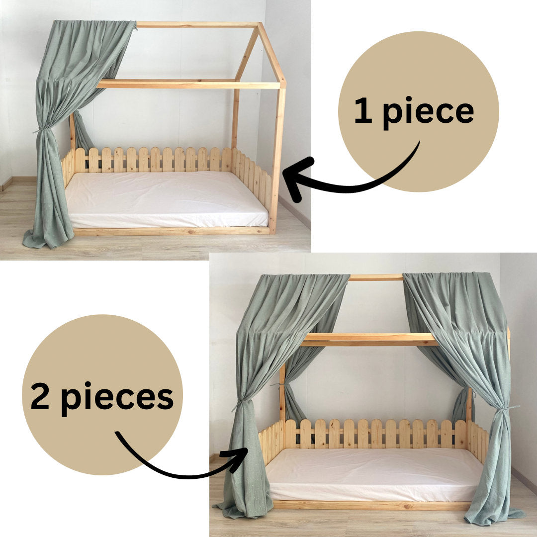 Montessori play space with leaf garland