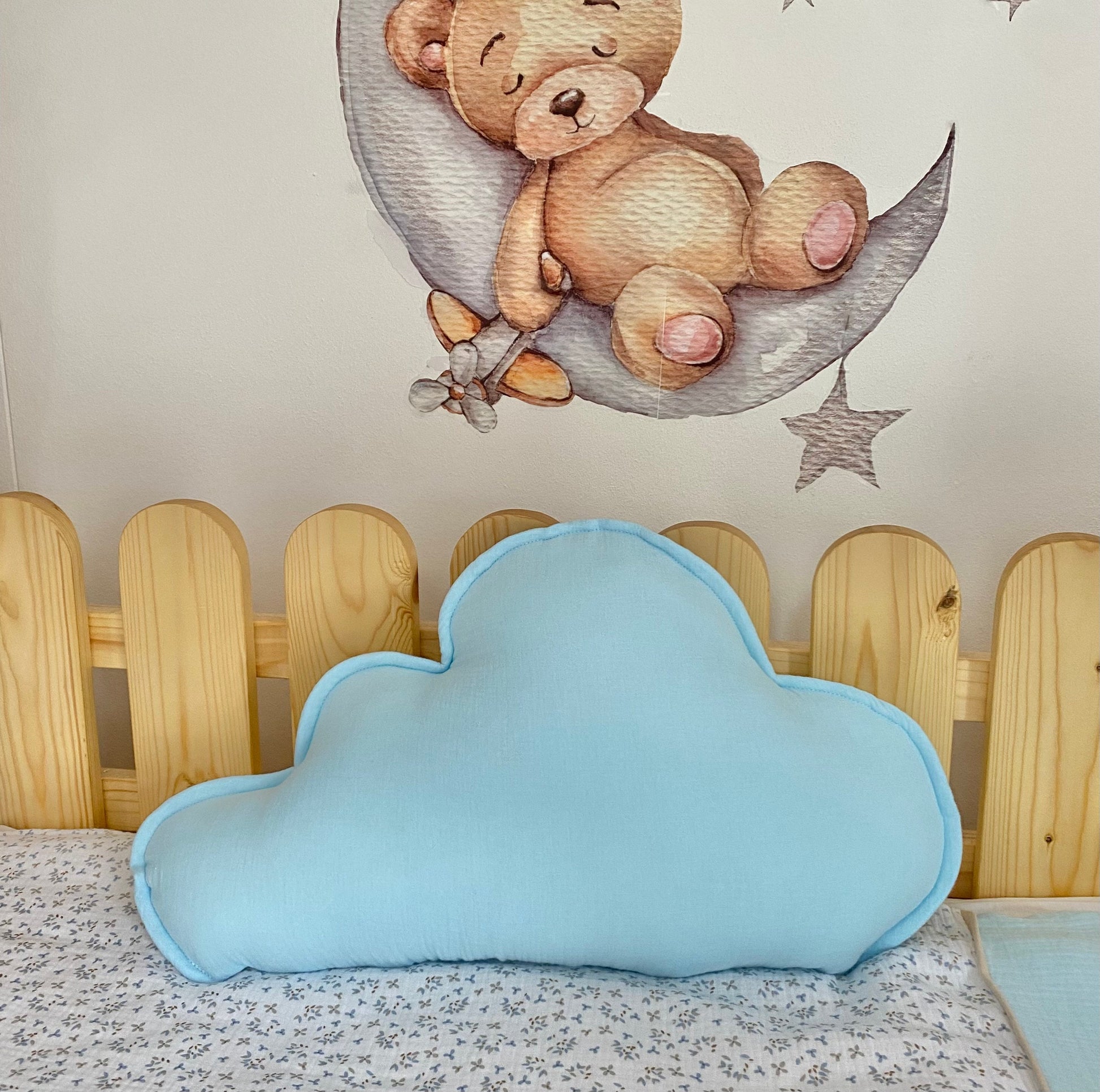 Kids Decorative Pillow Rainbow, Kids Room Decor Cushion Moon